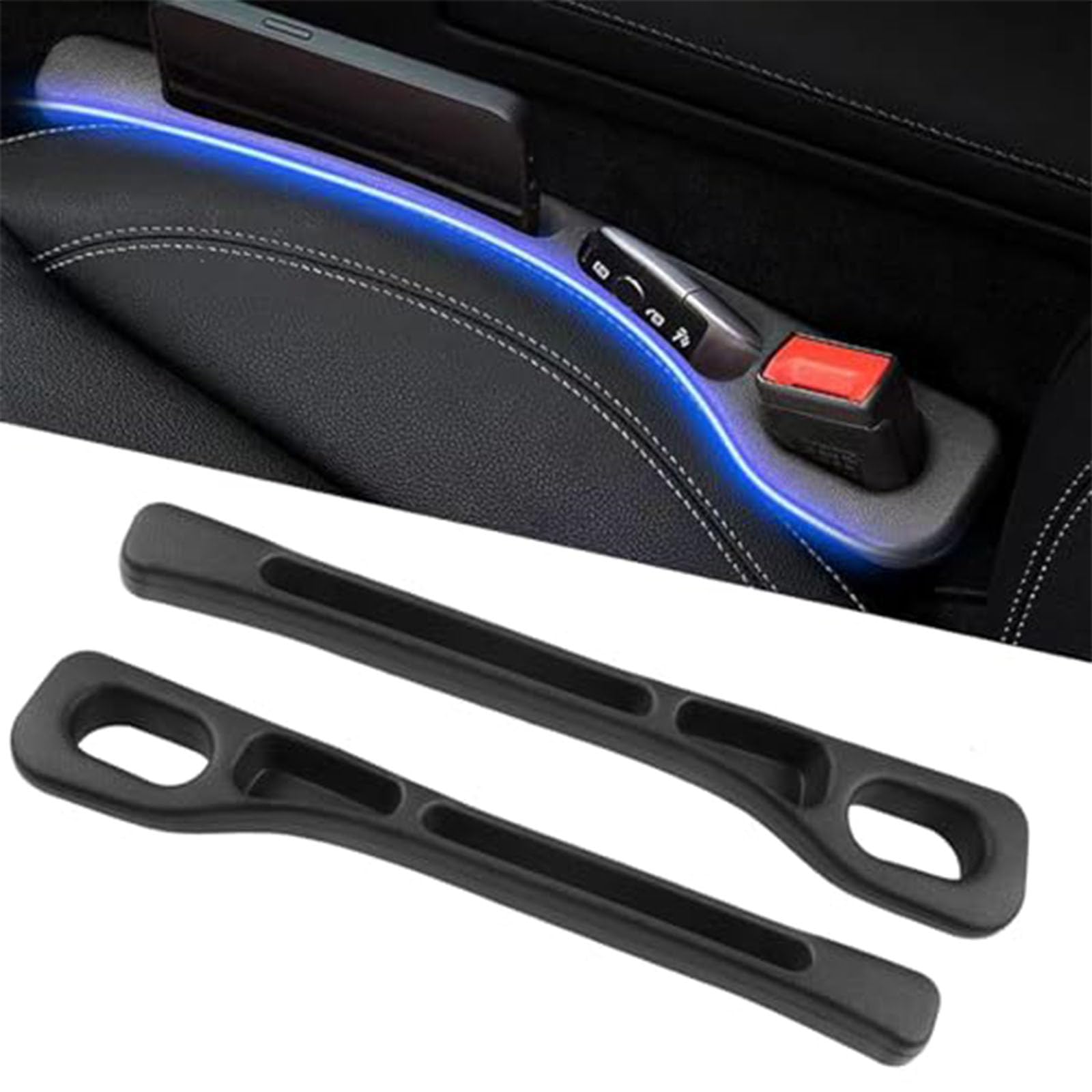 CWCHUHAI Car Seat Gap Filler for Honda CRV CR-V 2017-2022, 2 Pcs Car Seat Gap Organiser with Storage Slot PU Leather Leakproof Interior Accessories Black