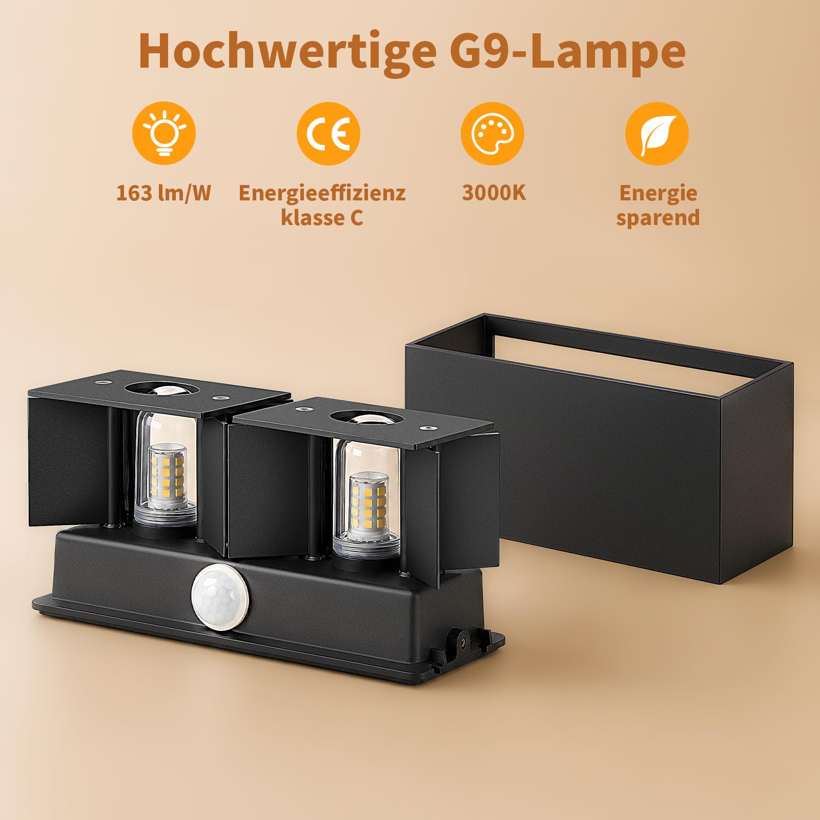 LED Wandleuchte Innen/Aussen, Außenlampe mit bewegungsmelder