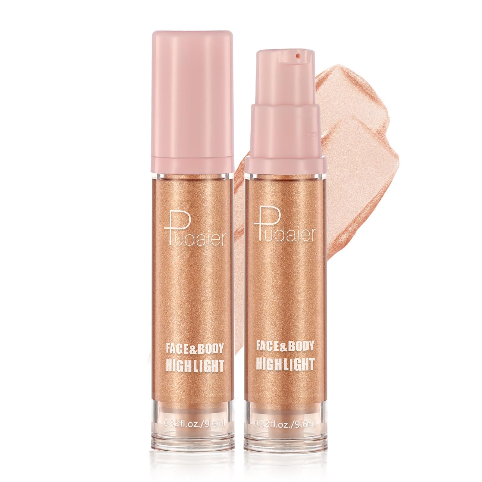 NALACAL 2 Pack Shades of Shimmering Liquid Highlighter for a Luminous Glow - Radiant Face and Body Makeup to Enhance Your Natural Beauty with Long-Lasting Shine and Smooth Application