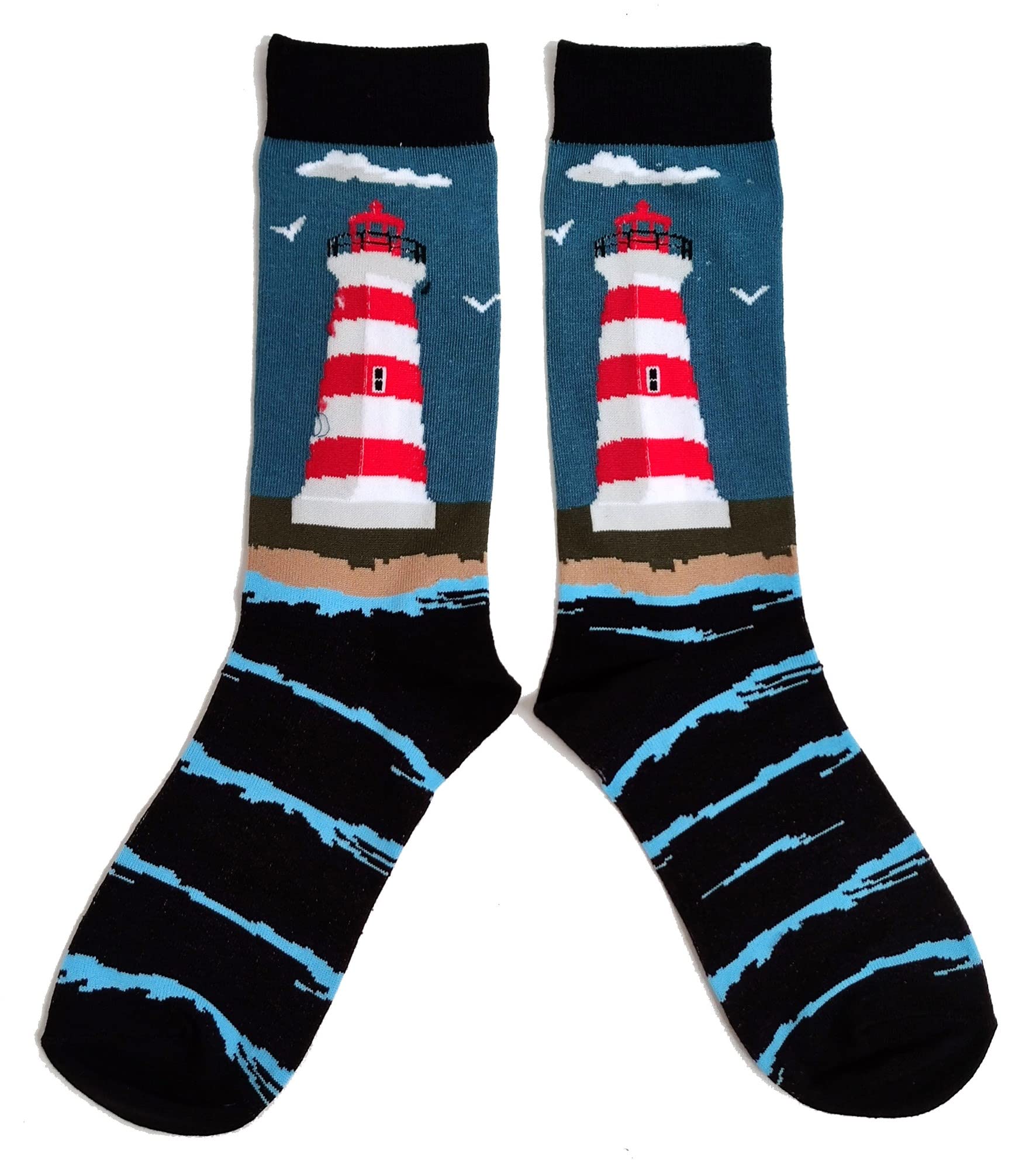 Mens Nautical Maritime Lighthouse Pharos Socks 6-10 UK / 39-44 Eur / 7-11 US
