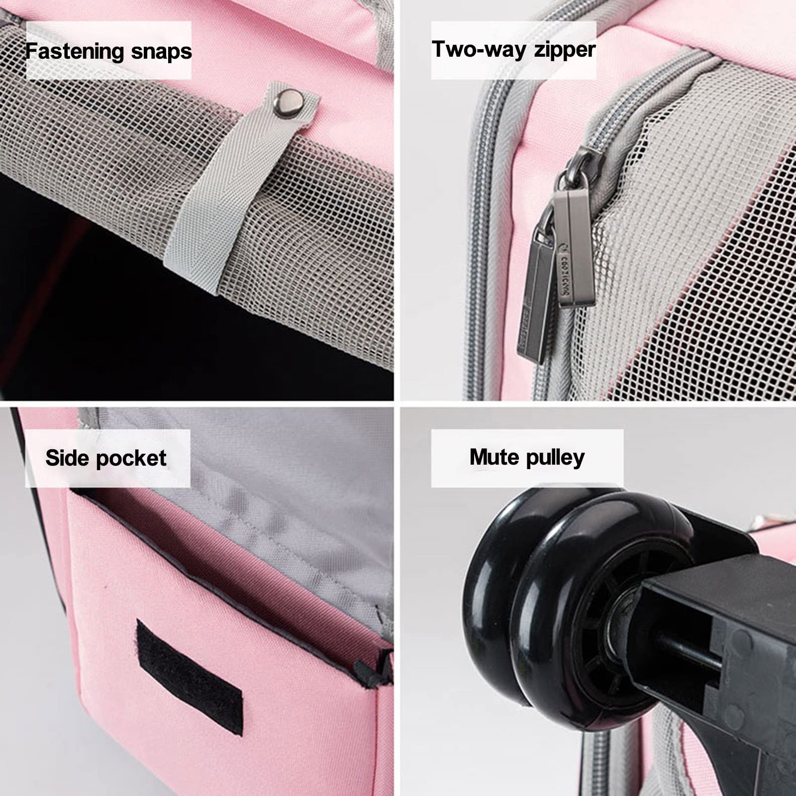Transportín con ruedas para mascotas, mochila de viaje para perros con ruedas, transportador para gatos con ruedas, mochila multifunción para mascotas, transportador de viaje transpirable para gatos
