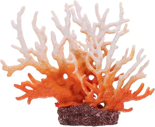 NOLITOY 2 adornos de coral para pecera, decoración de pecera, decoración de pecera, decoración de pecera, planta acuática artificial, coral falso