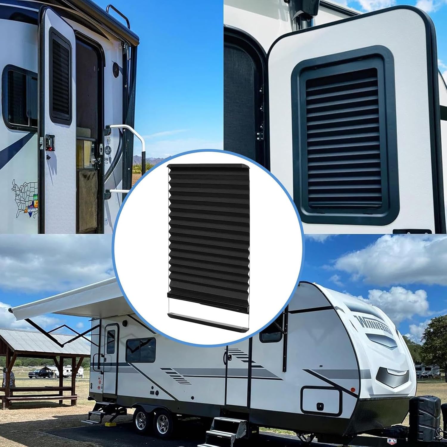 Rv Door Window Shade - Adjustable Magnetic Blinds | Blackout Rv Blinds for Camper Window - for Protection Insulation Trailer Motorhome Campervan Travel Outdoor