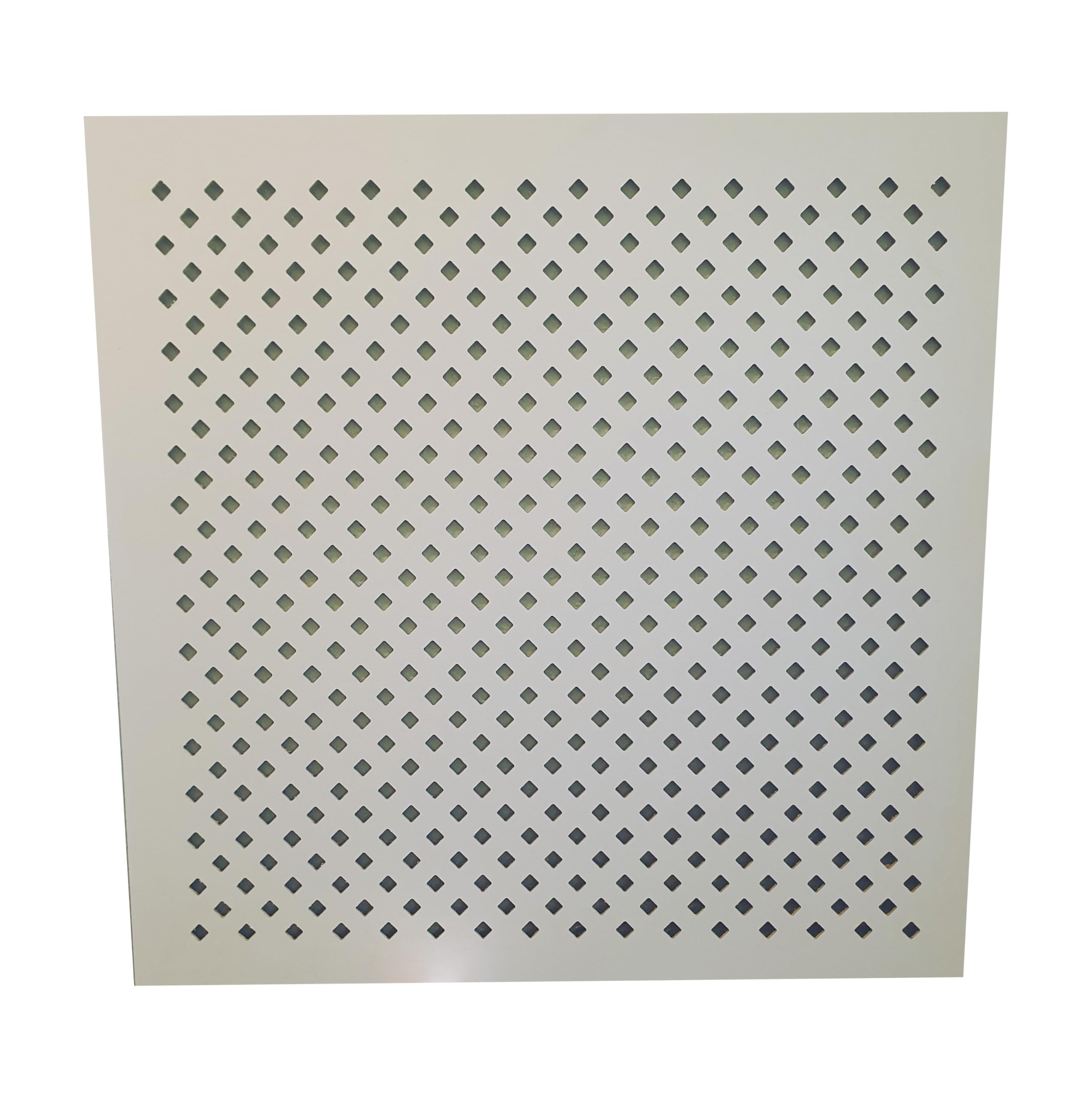 Decorative MDF radiator screening Panel. 610mm x 610mm. 10mm Decorative Diamond Design. Primed White MDF