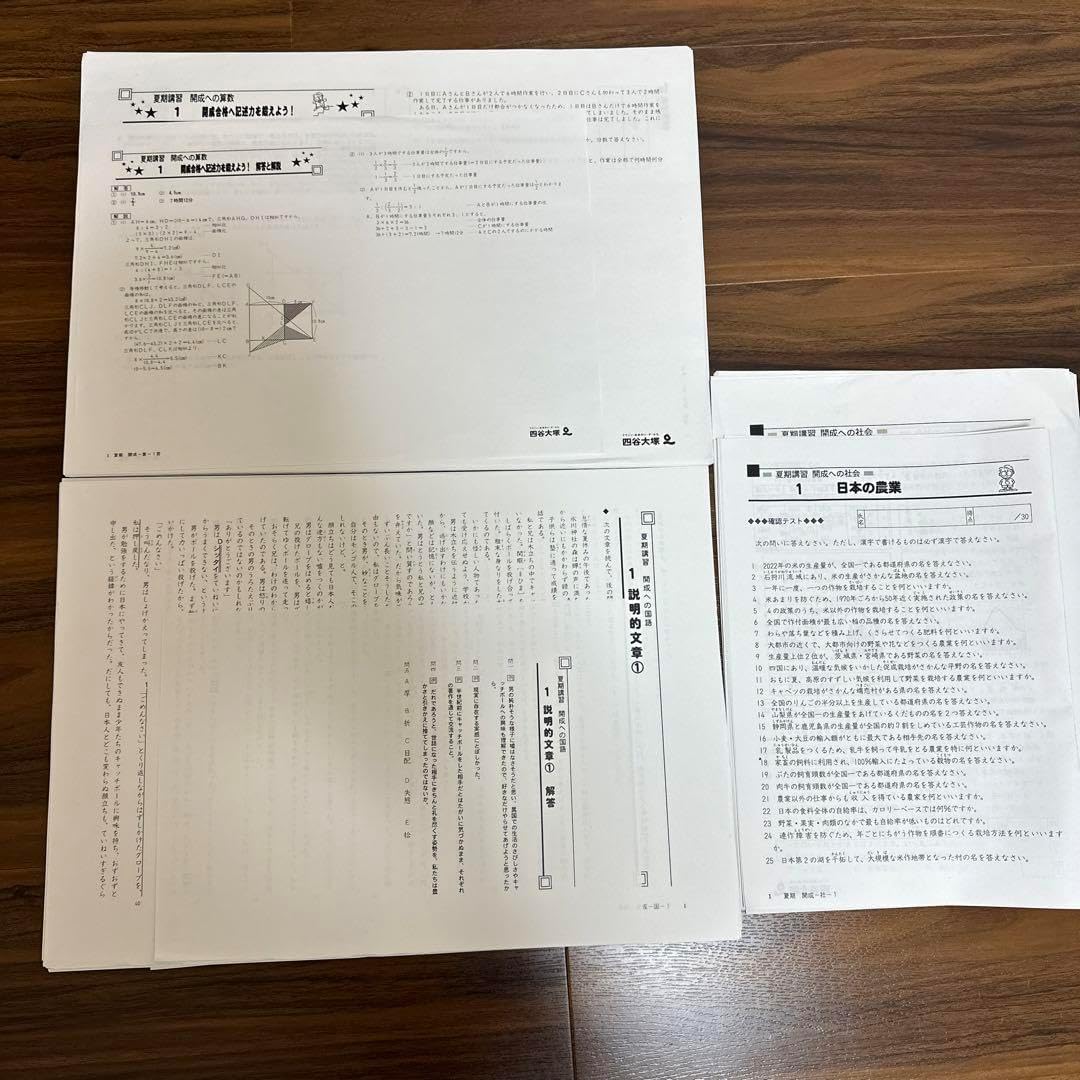 四谷大塚 開成コース4教科 合計56回 四谷大塚 開成コース4教科 合計