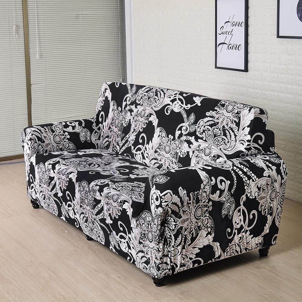 Sofa Cover Spandex Fit Sectional Sofa and Corner Couch for Living Room Geometric Printed Housses (Size : 3-Seater 190-230cm) (4)