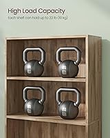 Vista 9 de VASAGLE Custos Collection - Bookshelf, 5-Tier Bookcase, Book Shelf, Open Storage Shelf, 9.4 x 23.6 x 52.8 Inches, for Living Room, Home Office