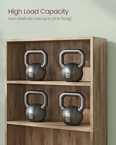 Miniatura 9 de VASAGLE Librería, 23.6 pulgadas de ancho, estantería abierta de 5 niveles con estantes de almacenamiento ajustables, unidad de pie, marrón camello