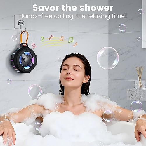 Miniatura 8 de XLEADER X8 (2 generaciones) actualizado, altavoz de ducha Bluetooth, certificado IP67 impermeable, sonido profesional de 10 W y graves profundos, 24