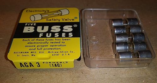 Bussmann AGA-3 14" X 58" AGA Fusible de vidrio automotriz 3 Amp, paquete de 5