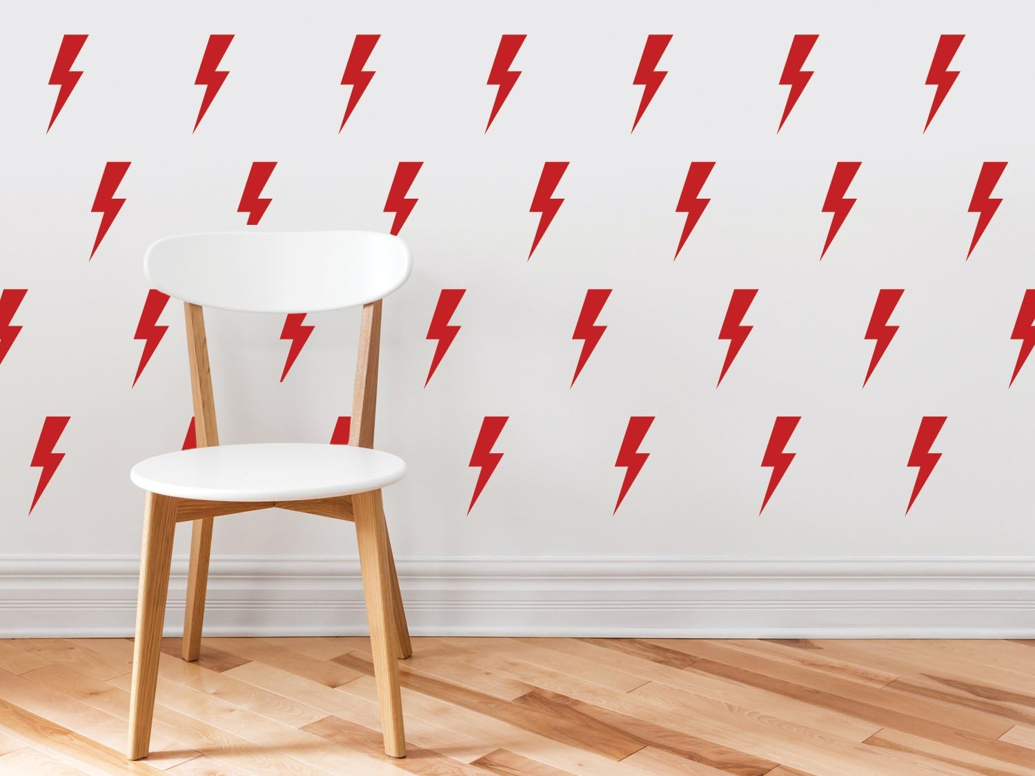 Lighting Bolts Fabric Wall Decals - Set of 50 Thunder Decals - Light Purple - Non-Toxic, Reusable, Repositionable