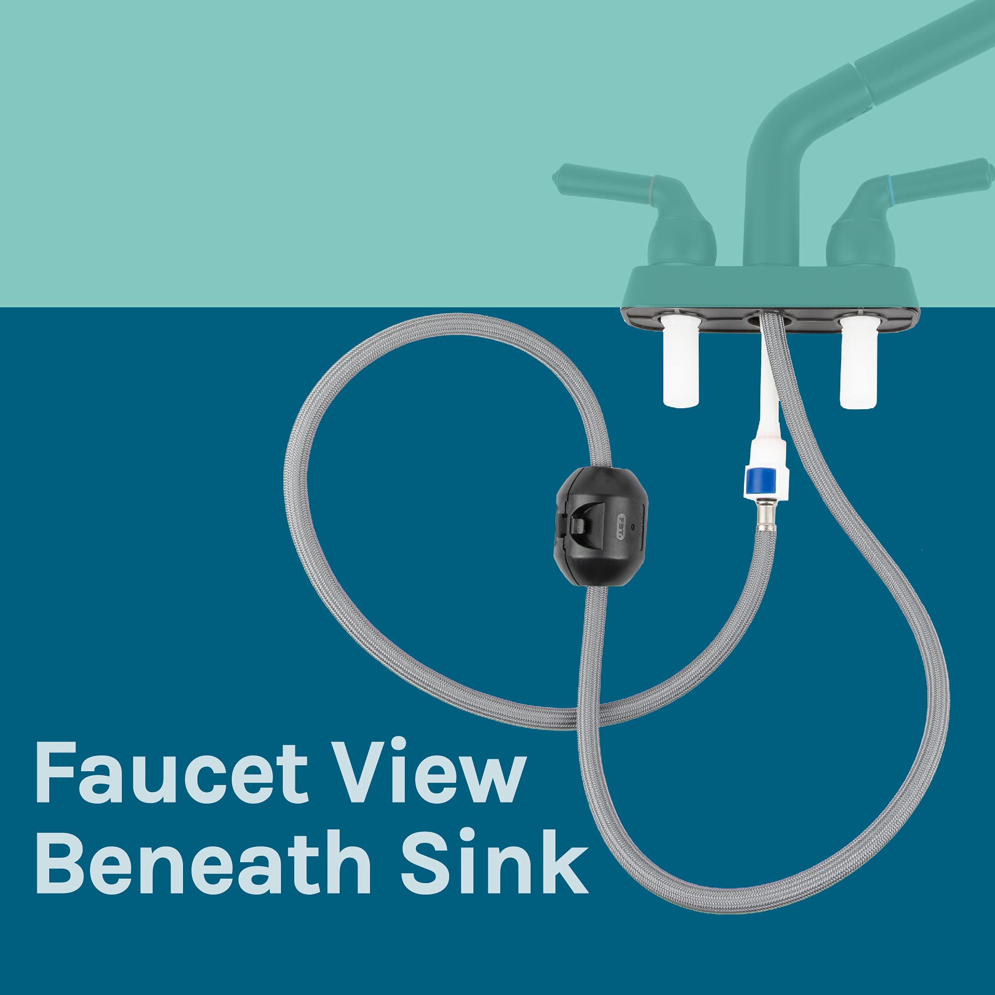 JS Jackson Supplies Dual Handle Pull Out Faucet, Black Finish, 4 Inch