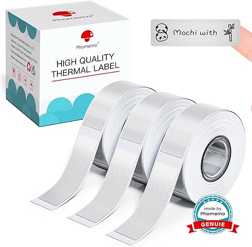 Miniatura 38 de Phomemo Labels D30 - Cinta de etiquetas autoadhesivas, etiquetas maestras de impresión en negro sobre blanco, papel térmico autoadhesivo, 160