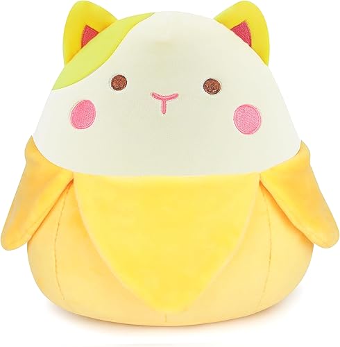 Juguete de peluche de gato de plátano, peluche suave de gato de plátano de 10.7 pulgadas, lindo peluche de gato de plátano, almohada Kawaii regalos