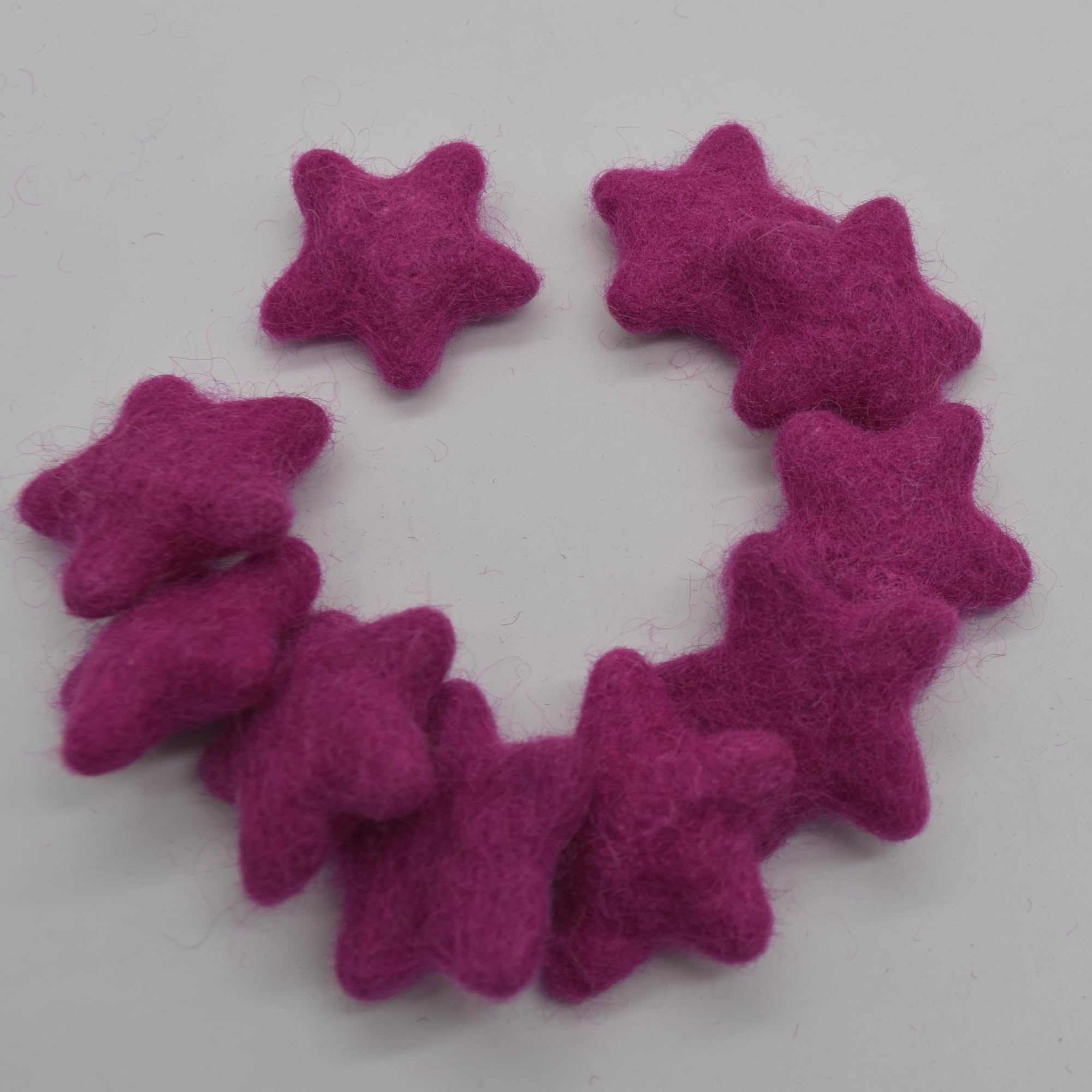 100% Wool Felt Stars - 3cm - 10 Felt Stars - Ruby Pink โ image 1