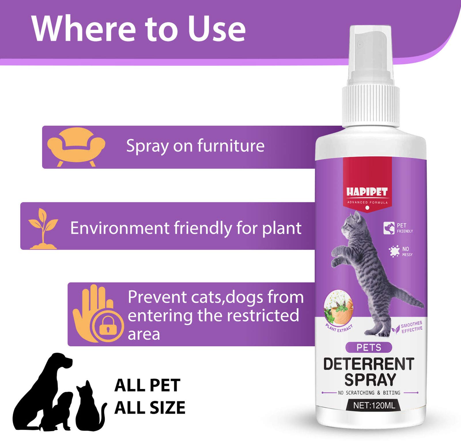 Katzenabwehrspray, Natürlich Effektiv Hundeabwehrspray, Kratzschutz Katze Hund Katzenschreck Anti Katzen Spray für Innen und AuBen