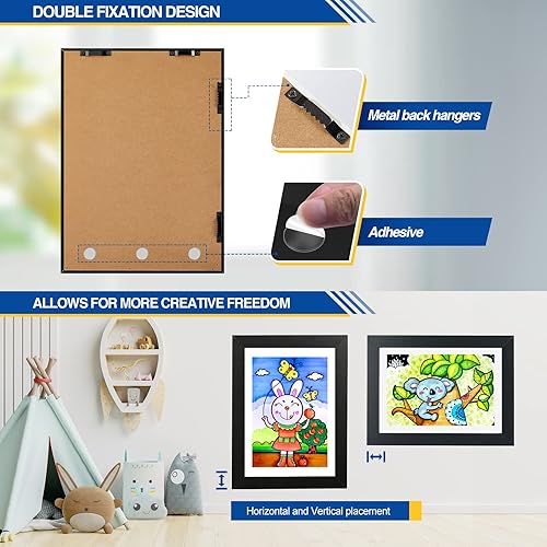 Miniatura 8 de Sank Proyectos de marcos de arte para niños, apertura frontal y exhibición de imágenes intercambiables para DIN. Marcos de almacenamiento A4, marcos