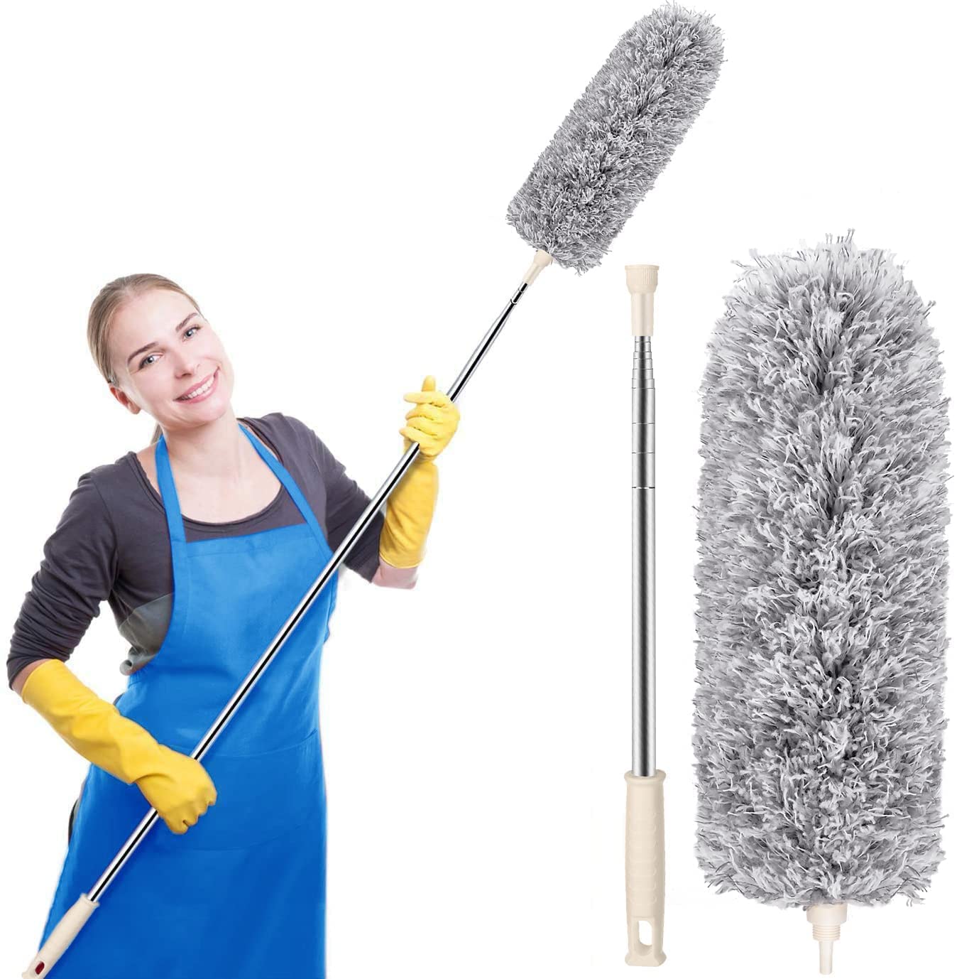 HUBTURE Foldable Microfiber Fan Cleaning Duster Flexible Fan mop for Quick and Easy Cleaning of Home, Kitchen, Car, Ceiling, and Fan Dusting Brush with Long Rod (Grey-1) (B0BNJ7N6RW) Amazon Price History, Amazon Price Tracker