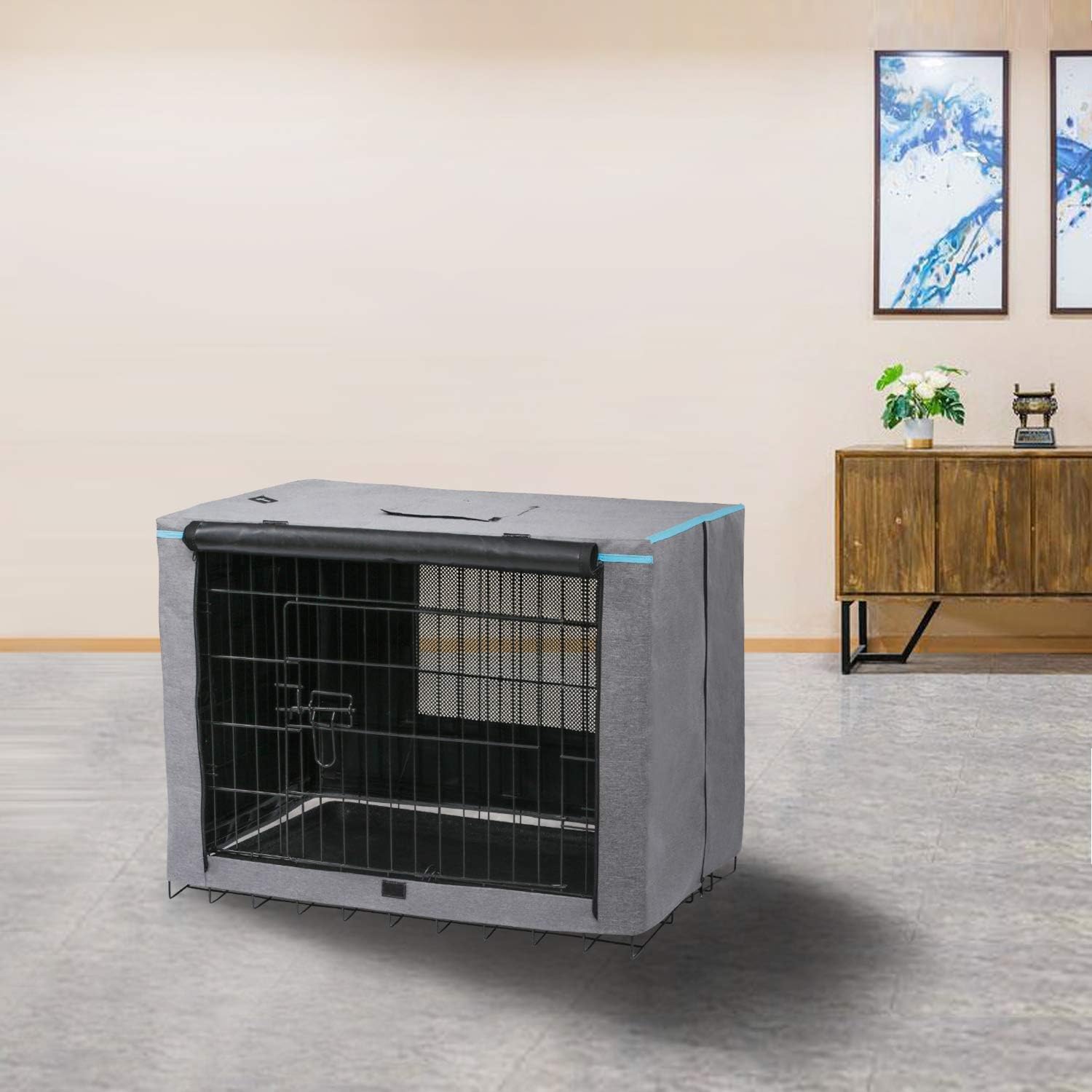 X-ZONE PET Indoor/Outdoor Dog Crate Cover, Polyester Crate Cover or Durable Windproof Kennel Covers for Wire Dog Crates : Pet Supplies