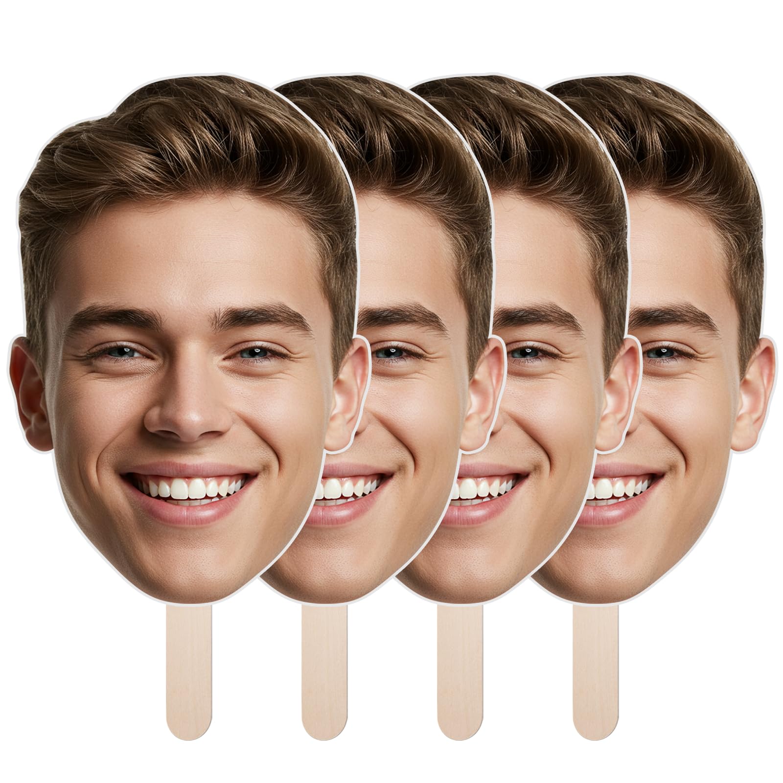 Custom Big Head Cutout on a Stick, 6" to 48" Personalized Face Signs, Photo Props for Birthday, Weeding, Party Decor, Upload Your Photo, 1 Piece, Coroplast