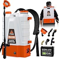PetraTools HD4000 4 Gallon Battery Backpack Sprayer - 8Hr Battery Life, Padded Straps, 90PSI Adjustable Pressure, 6 Nozzles for Gardens & Farms