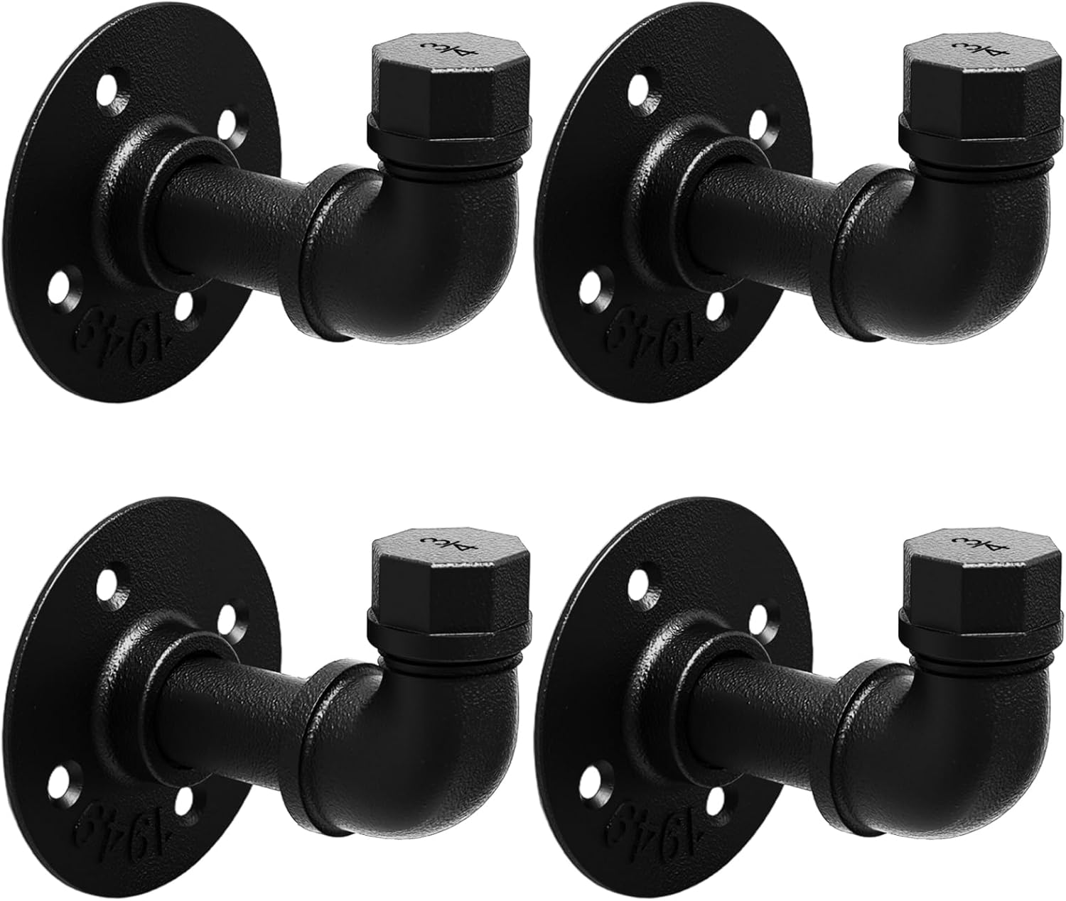 Industrial Duct Hook, Wrought Iron Coat Hook, Heavy Duty DIY Wall-Mounted Rustic Style Coat Rack, Suitable for Farmhouse and Kitchen Decor, Matte Black Hook（8）