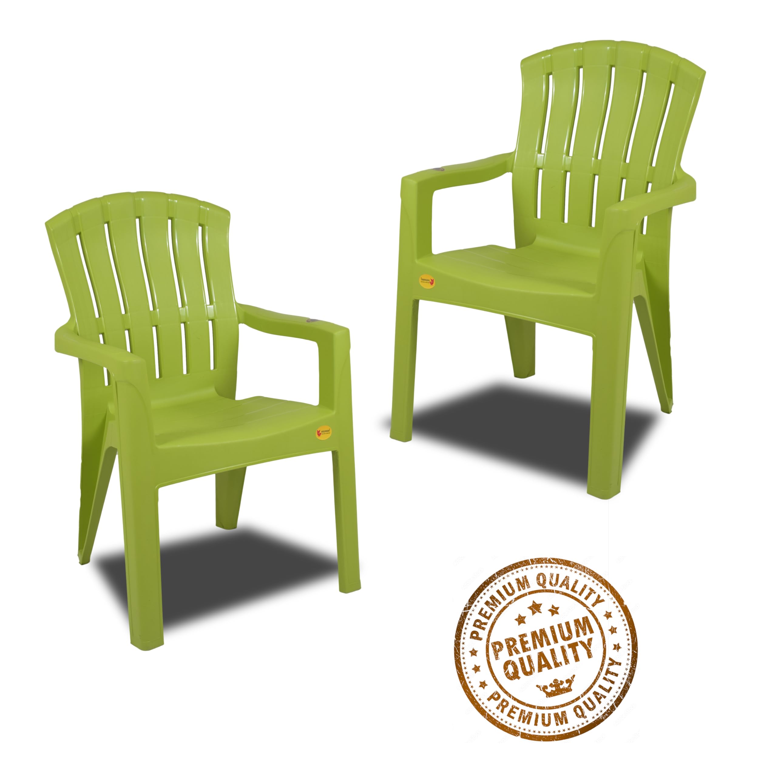 Comfort Creation Highway Spine Care Chair (Heavy Duty Weight Bearing Capacity 200 kg) Plastic Outdoor Chair (Green (Pack of 4) 1