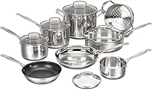 Cuisinart Chefs Classic Stainless Cookware 13-Piece Set, 77-13