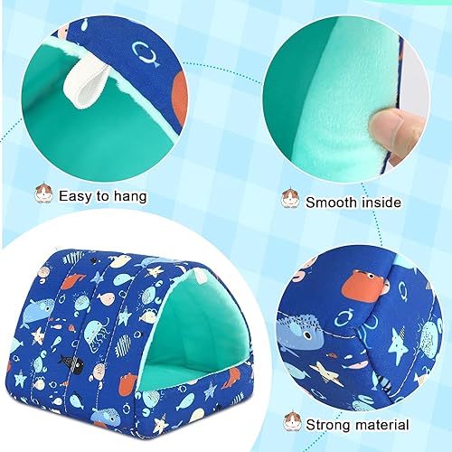 Miniatura 99 de UPINS Paquete de 2 camas de conejillo de indias de 9.8 pulgadas, escondite lavable de conejillo de indias, accesorios para conejos enanos, Gris azul