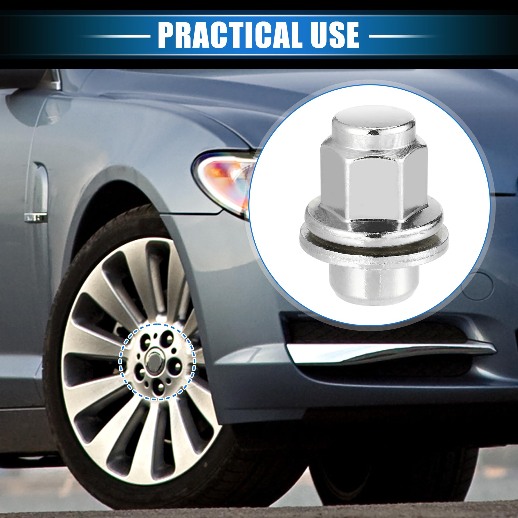 Dadi per Bulloni Ruota Compatibili per Jaguar XF, Acciaio al Carbonio Resistente 10