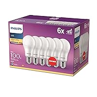 Philips LED Classic E27 confezione da 6 lampade (100 W)