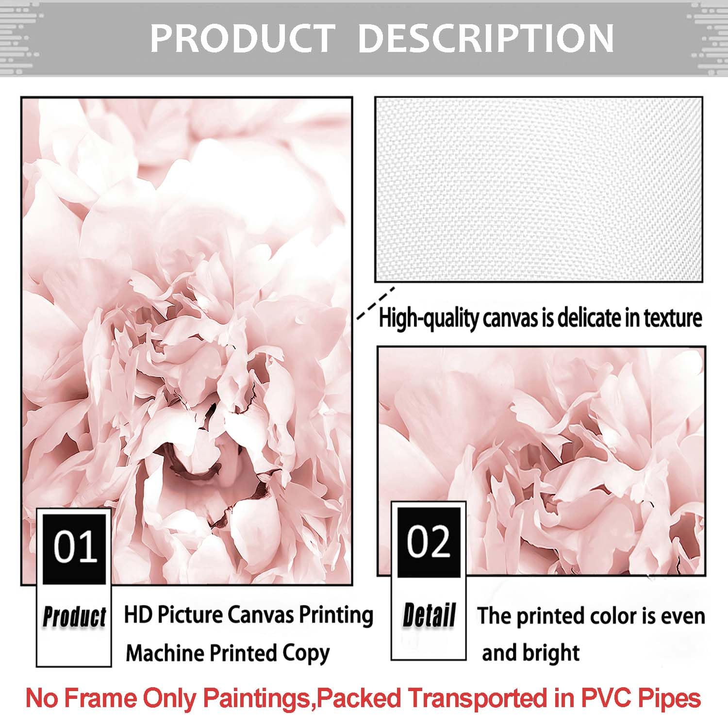 Amazon.com: Peony Picture Rose Floral Painting Pink Peony Flower