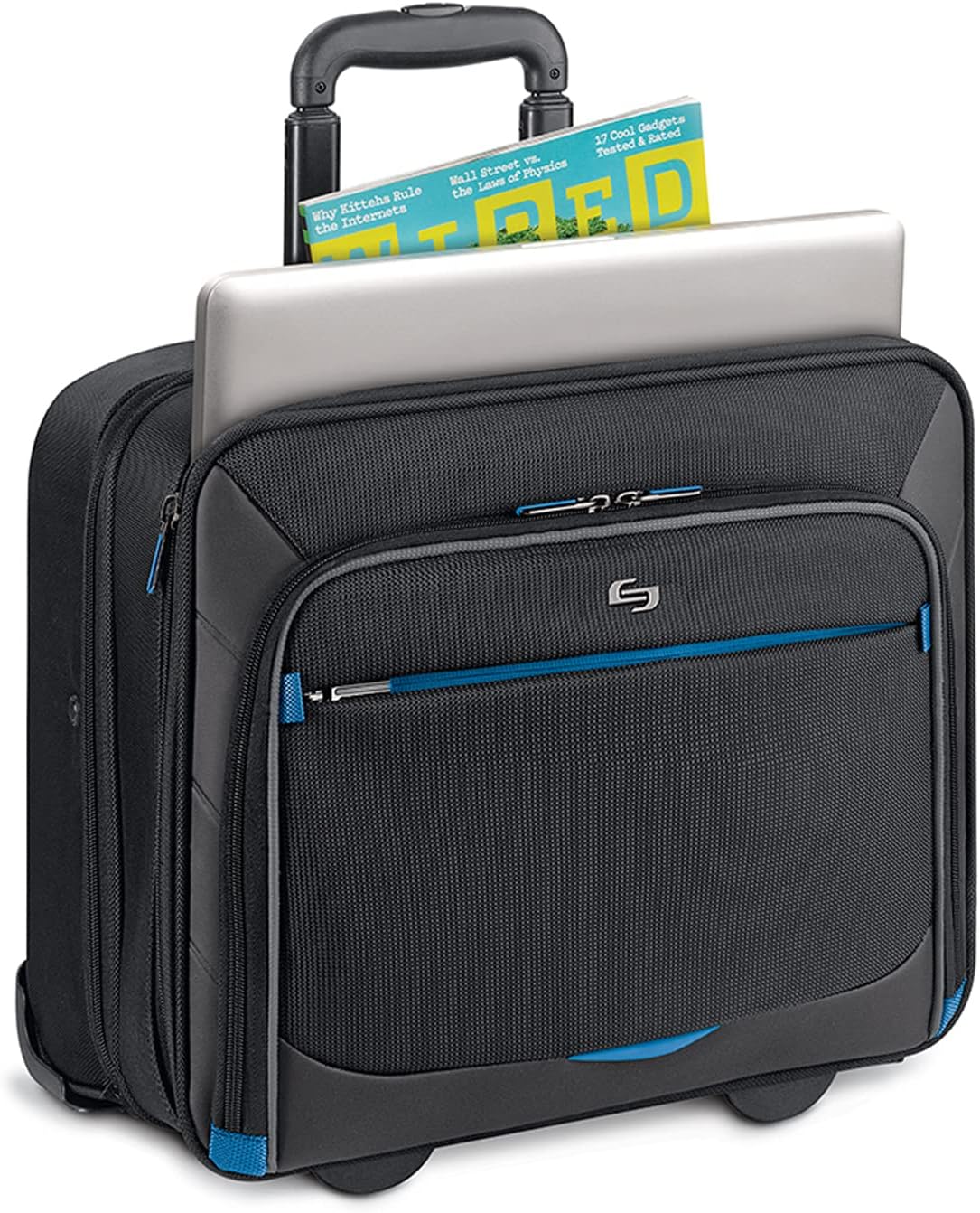 Solo New York Active Rolling Overnight Laptop Bag. Business Travel Rolling Overnighter Case for Women and Men. Fits up to 16 inch laptop - Black, 15" x 16" x 7" (TCC902-4/20)