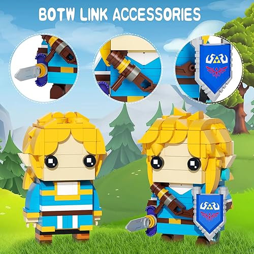 Miniatura 2 de BOTW - Juego de construcción de eslabones y princesa, figuras de acción de enlace con espada maestra y escudo Hylian, figura de acción, regalos de