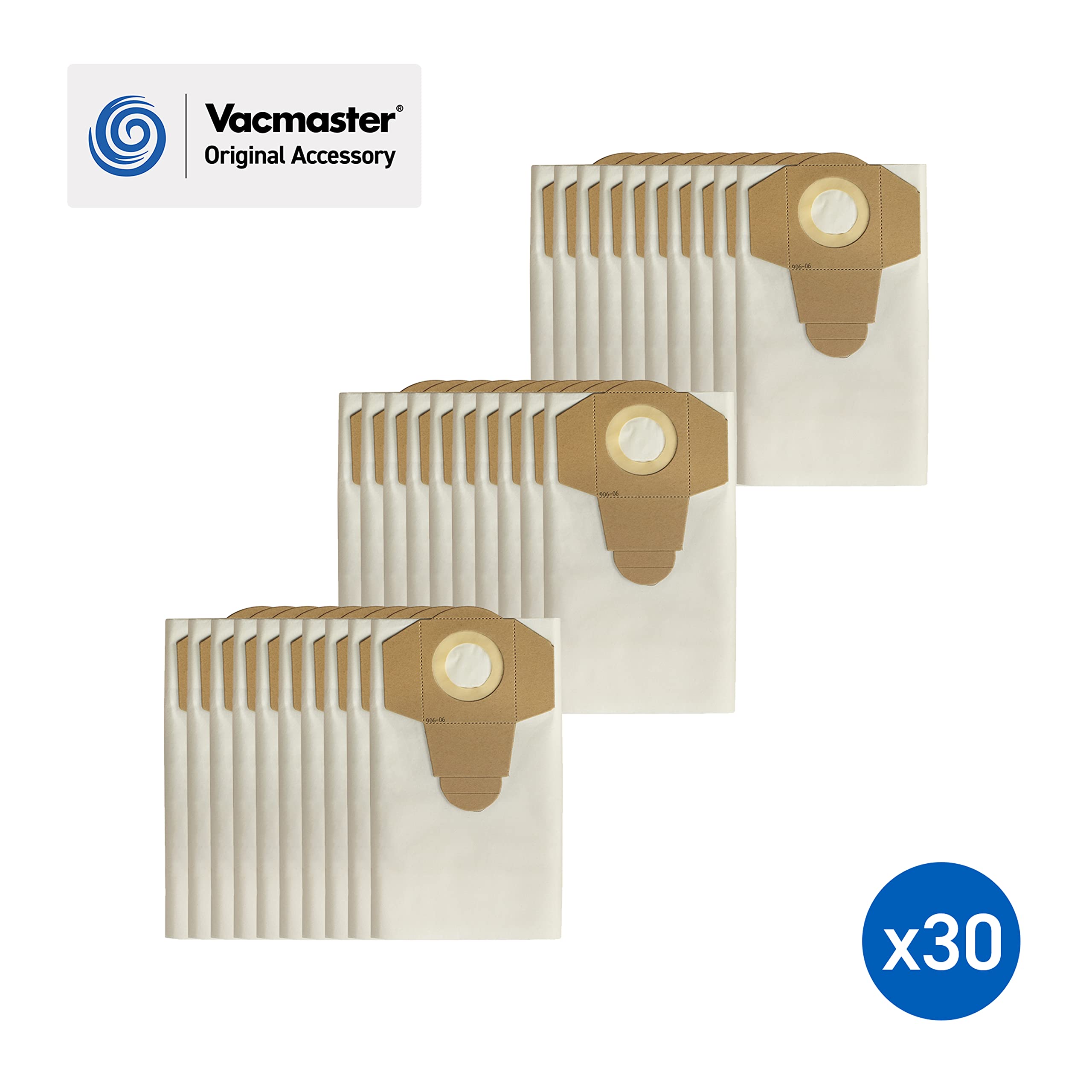 Vacmaster Lot De 30 Sacs à Poussière De Filtration Standard Pour Aspirateurs Humides Et Secs Et Extracteurs De Poussière 20 L