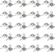 Heyiarbeit 20 Pairs Battery Springs AA Metal Contact Plate Replacement Positive to Negative Conversion Spring Contact for Remote Control Battery Charger Dual-Direction Nickle Plated 12x12mm