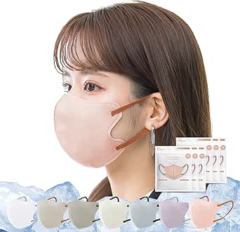 [ICHIMIZU] 春改良 花粉マスク 3Dマスク 60枚入 (10枚×6パック）薄いマスク 不織布マスク 立体マスク バイカラーマスク 小顔マスク カラーマスク 敏感肌向け メイクが付きにくい 息がしやすい 耳紐同色 柔らかい耳紐 耳が痛くならない 肌にやさしい 3層構造 普通サイズ 男女兼用 PM2.5/花粉/微粒子対応
