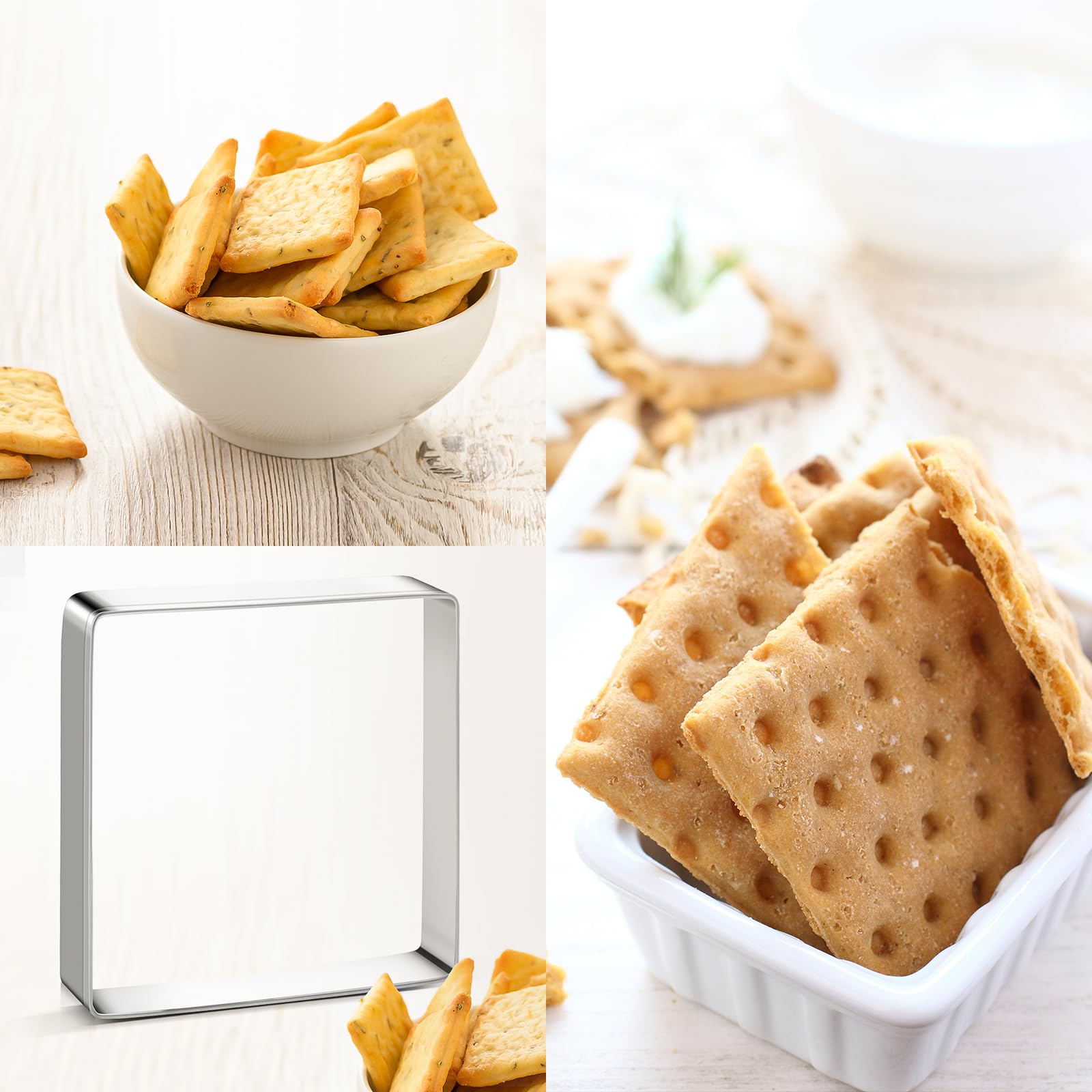5 Stück Quadratische Runde Ecke Keksausstecher Sandwich-Ausstecher für Lunchbox Obstschneider Gemüseschneider zum Backen DIY Weihnachten Geburtstag Party Dekor