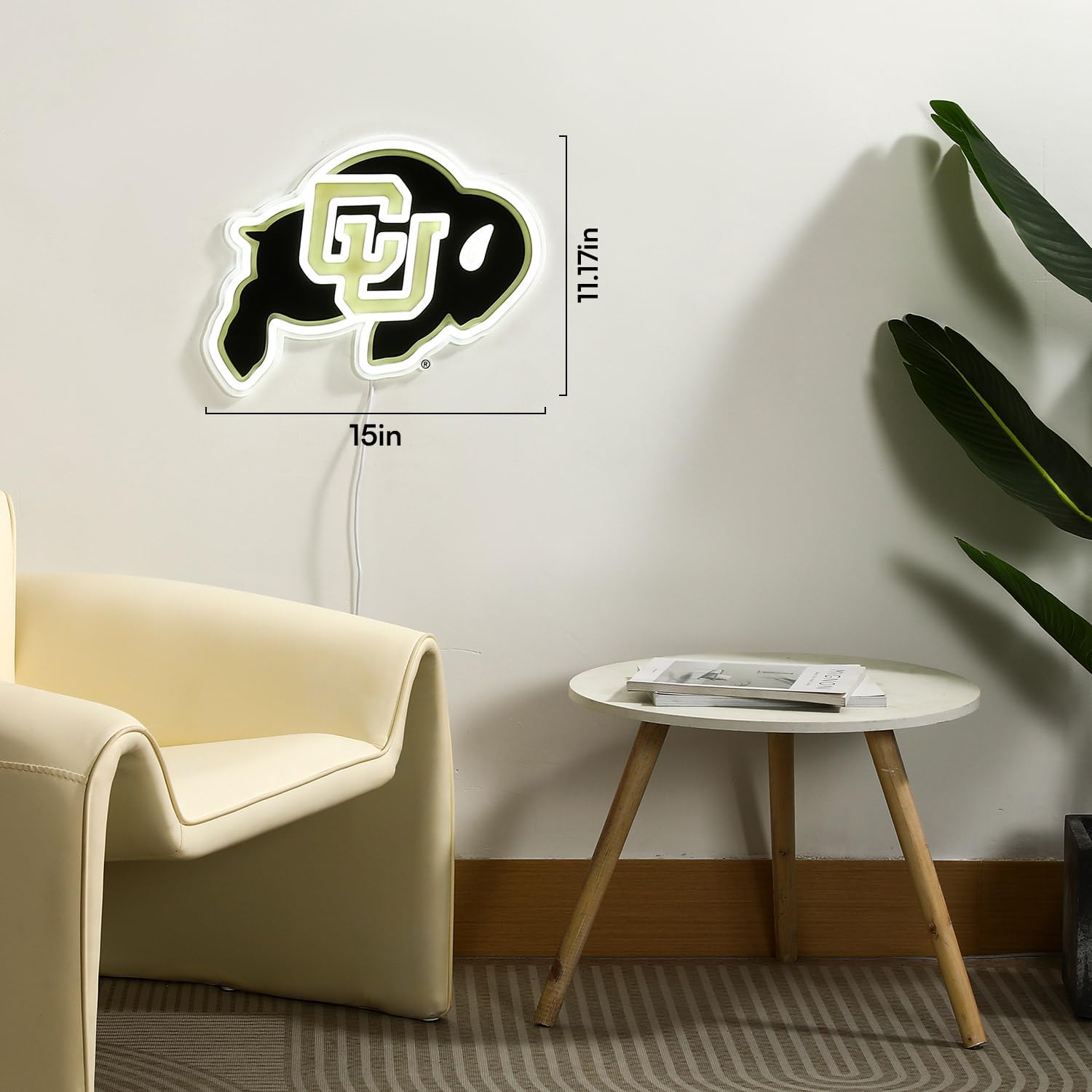 Saturday Neon Officially Licensed NCAA Colorado Buffaloes LED Neon Sign, 15" x 11.17" - Perfect for Fans and Alumni