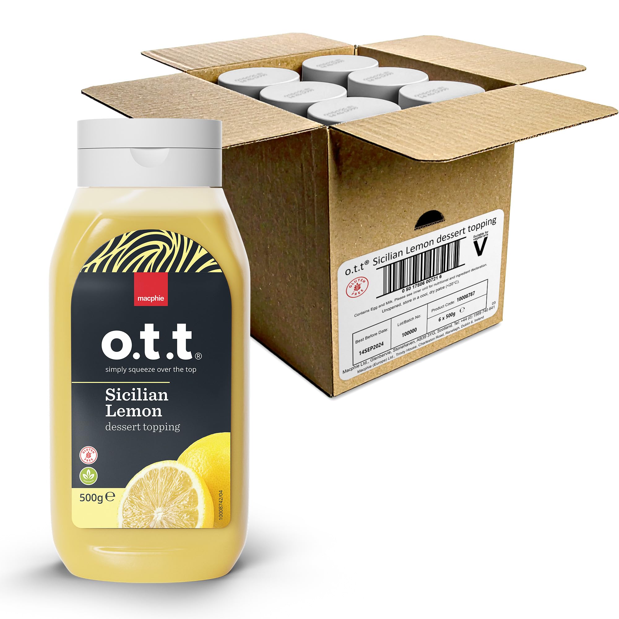 Macphie OTT Sicillian Lemon Dessert Topping, 500g, MF082