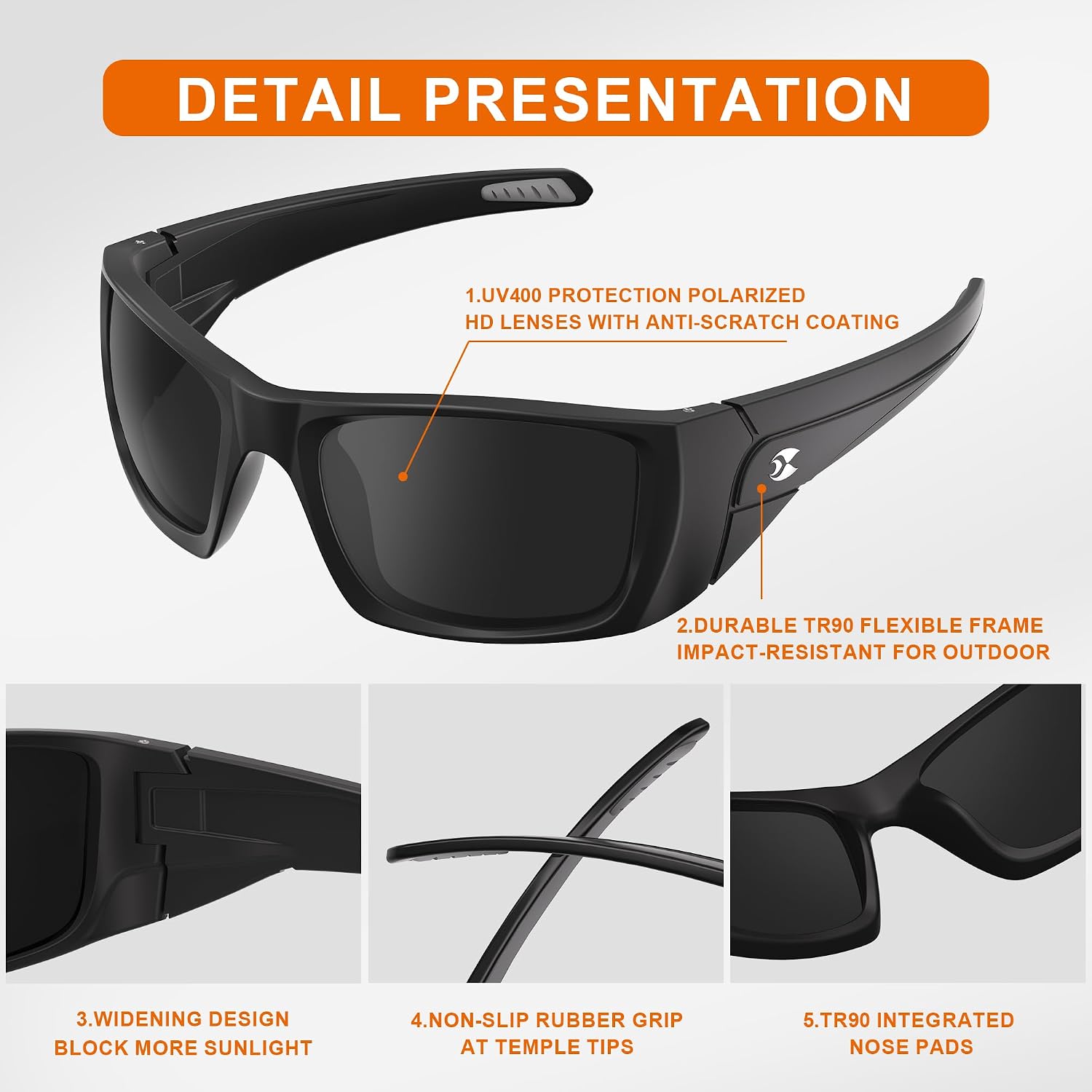 suoso Polarized Sports Sunglasses for Men, UV400 Wrap Around TR90 Pink