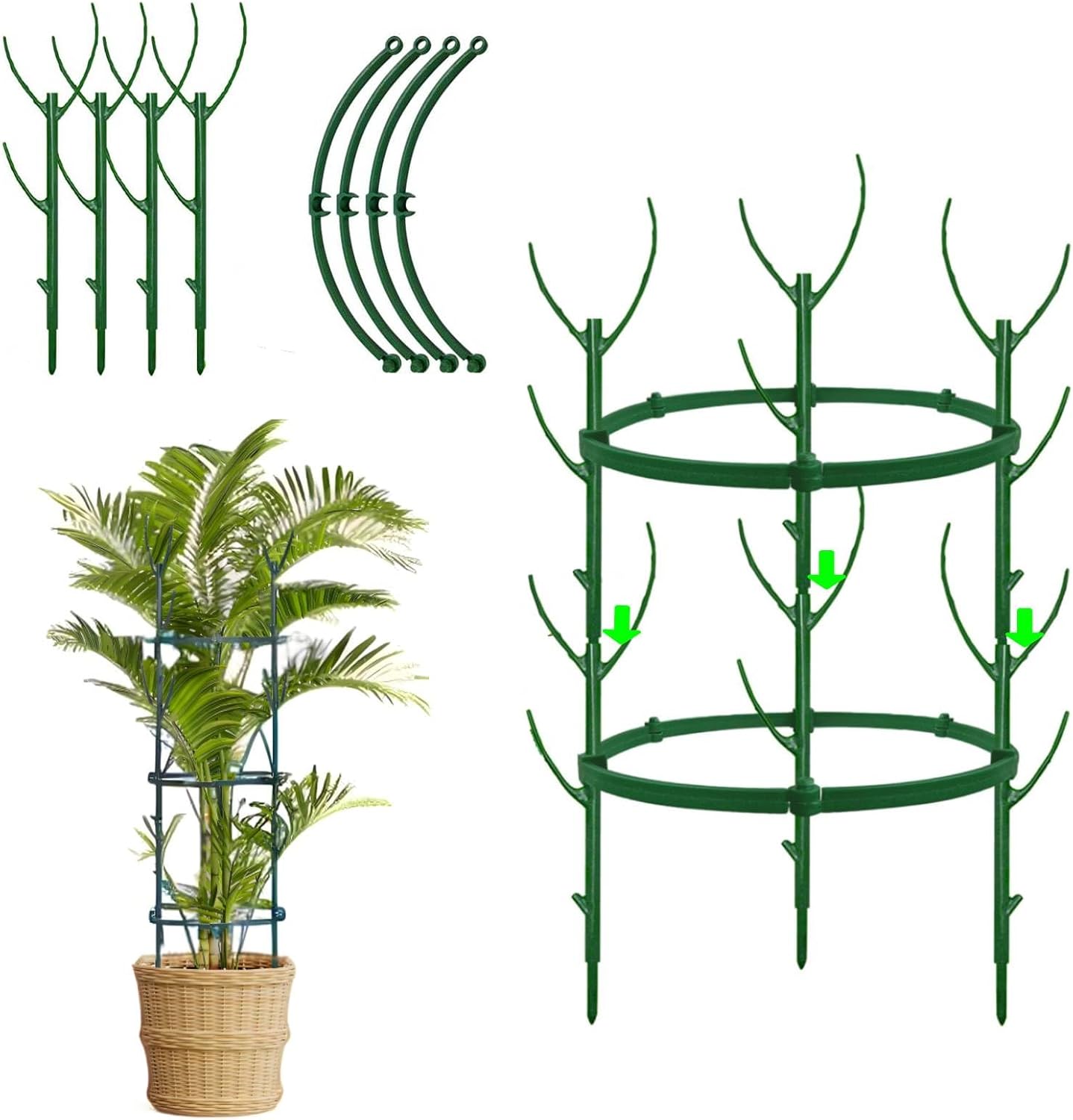 12 Pack Stackable Monstera Plant Support Stakes, Climbing Plants Support Monstera Trellis for Indoor Outdoor, Alternative to Moss Pole (39inch/12 Pack)