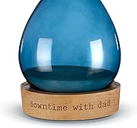 Vista 4 de DEMDACO Downtime with Dad Blue 8.5 x 3 Madera de Haya Vidrio y Arena 30 Minutos Temporizador Accesorio de Escritorio