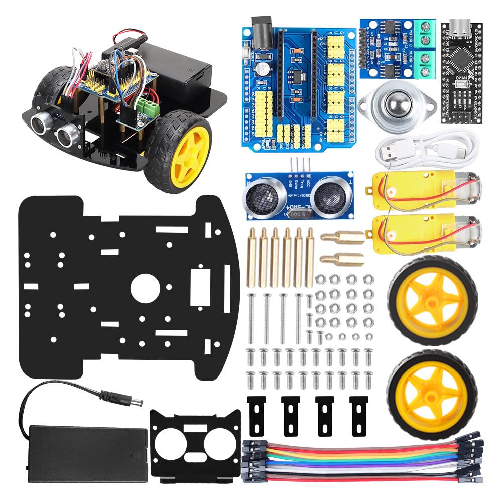 VIDOO Zestaw Robota Edukacyjnego 2WD Unikanie Przeszkód Ultradźwiękowe Samochód Programowanie Projekt
