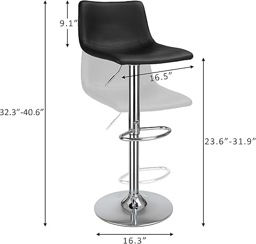Miniatura 3 de Finnhomy Taburetes de bar modernos de piel sintética, juego de 2 taburetes de bar de altura de mostrador, taburetes de bar giratorios con reposapiés