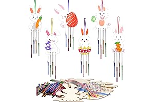 12 Pack Bunny Wind Chime Kit for Easter Activities 8-12