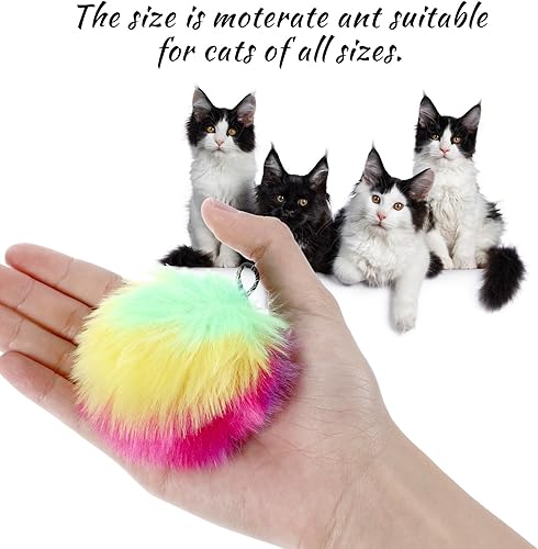 Miniatura 6 de Juguetes para gatos de juguete, colorido juguete colgante para gatos de interior, cuerda de algodón de rotación de 360 grados, juego independiente,