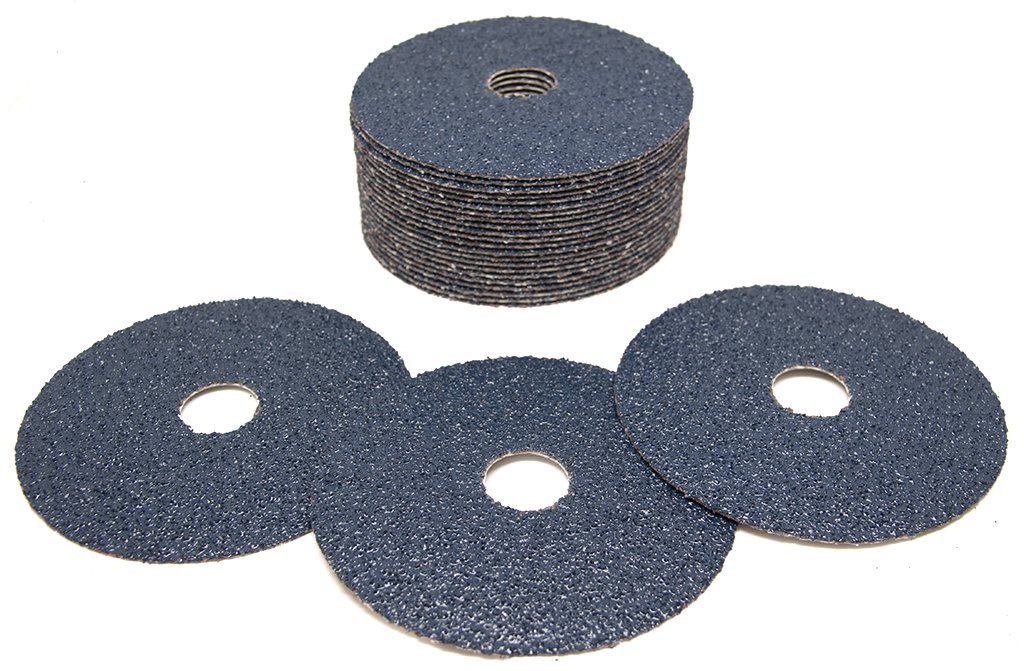 Benchmark Abrasives 4 1/2 Inch Sanding Discs Zirconia Resin Fiber Grinding Disc for Grinding, Stripping on Wood, Fiberglass, Metal, 7/8" Arbor Angle Grinder Sanding Disc, 25 Pack - 24 Grit