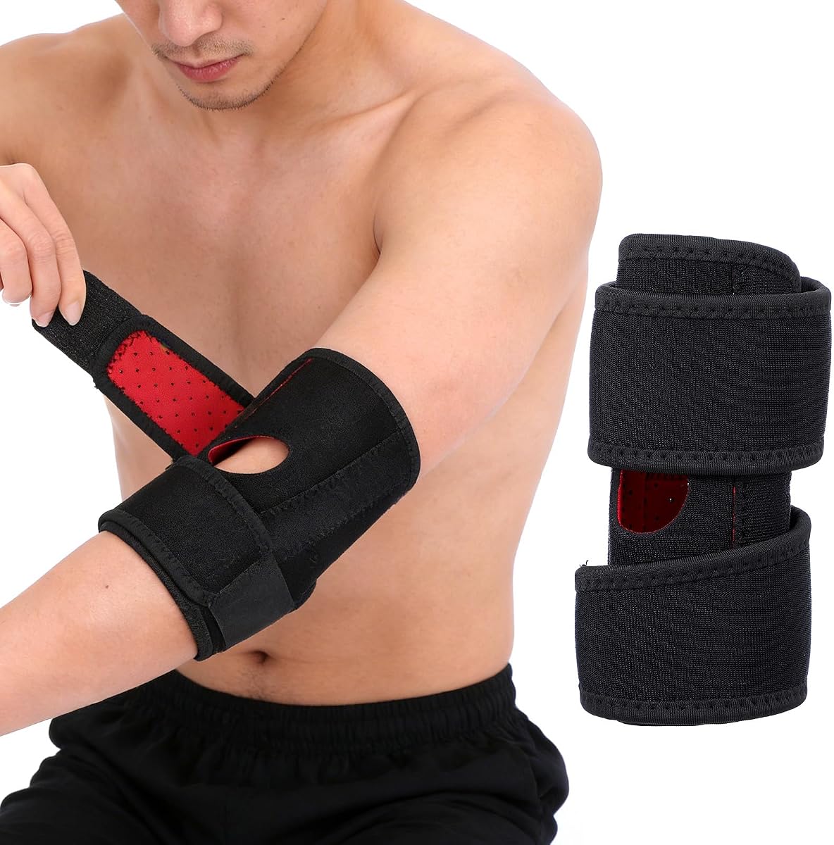 Elbow Brace for Tendonitis Women Men Elbow Pad Brace Support Tennis Elbows Compression Arm Sleeve Wrap Support with Adjustable Straps, Golfer's Elbows Sprains/Strains Pain