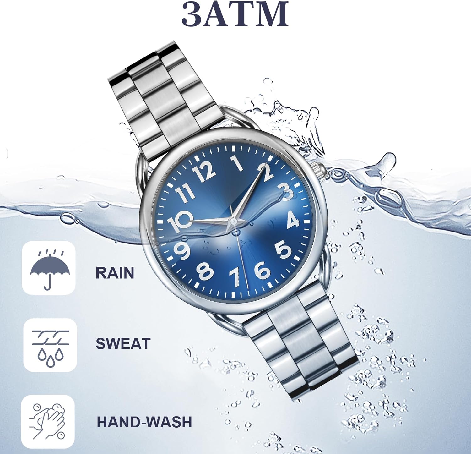 Asan Ge 35mm Watch for Women,Magnetic Stainless Steel Band Metal Watch,Easy to Wear No Tool Adjustment, Elegant Minimalist Waterproof Scratch Resistant for Seniors/Arthritis - Image 4